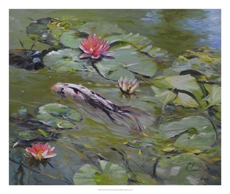 Koi &amp; Lilies III by Chuck Larivey art print