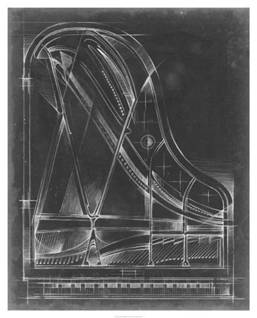 Grand Piano Diagram by Ethan Harper art print