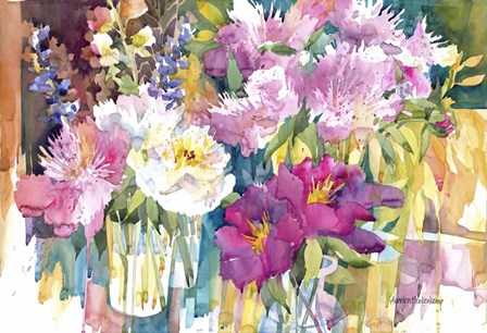 Plethora Of Peonies by Annelein Beukenkamp art print