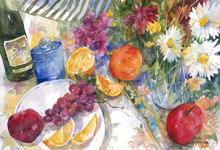 Fabric, Fruit And Flowers by Annelein Beukenkamp art print