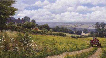 Tractor At Little Eaton by Bill Makinson art print