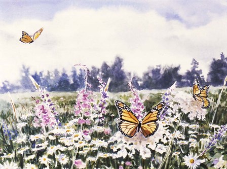 Wild Flowers &amp; Butterflies by Joel Ogard art print