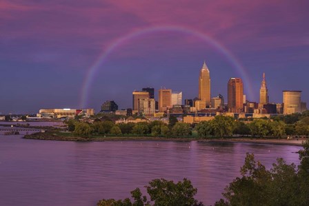 Rainbow over Cleveland by Galloimages Online art print