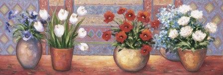 Row Of Flower Pots - B by Debra Lake art print