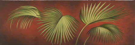 Palms On Burgundy 2 by Debra Lake art print