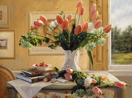 French Tulips and Crab Apples by Robin Anderson art print