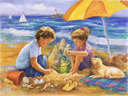 Beach Fun by Rosanne Kaloustian art print