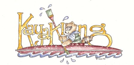 Kayaking Raccoon by Shelly Rasche art print