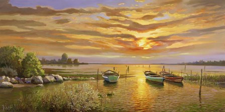 Laguna al tramonto by Adriano Galasso art print