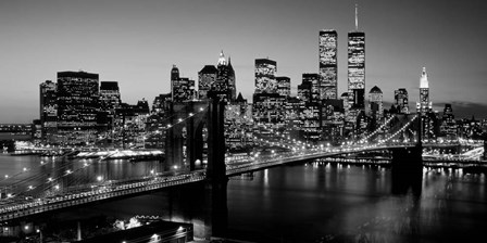 Brooklyn Bridge, NYC BW Pano by Richard Berenholtz art print