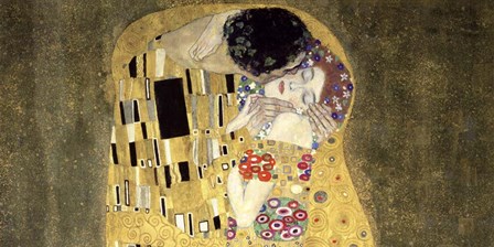 The Kiss (horizontal detail) by Gustav Klimt art print