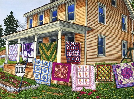 Quilts Nine On The Line, Lancaster, Pa by Thelma Winter art print