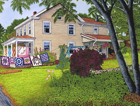 Quilts Six On A Line, Lancaster Pa by Thelma Winter art print