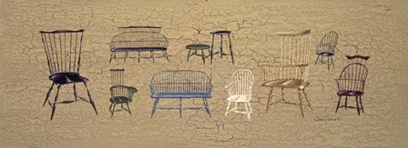 33 Antique Chairs by Susan Clickner art print
