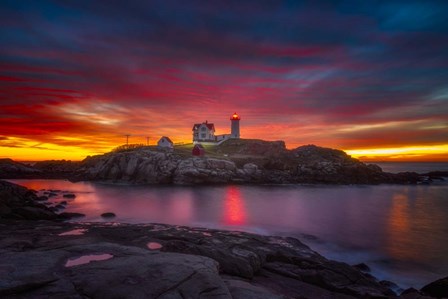 Sunrise over Nubble Light by Darren White Photography art print