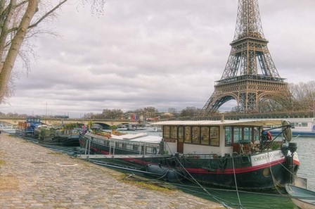 Eiffel Tower and Seine Qauy Paris by Cora Niele art print