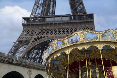 Eiffel Tower with Paris Carousel by Cora Niele art print