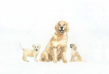 Dog and Puppies by Emily Adams art print