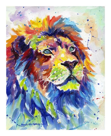 Colorful African Lion by Sarah Stribbling art print