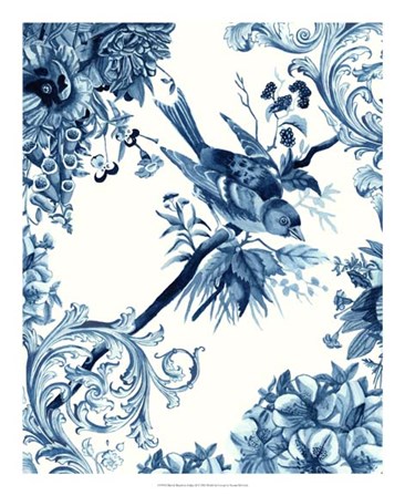 Bird &amp; Branch in Indigo II by Naomi McCavitt art print