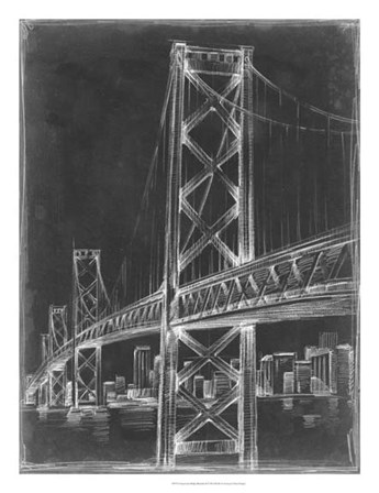 Suspension Bridge Blueprint II by Ethan Harper art print