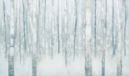 Birches in Winter Blue Gray by Julia Purinton art print