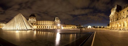 Musee Du Louvre Lit Up at Dusk, Paris, France by Panoramic Images art print