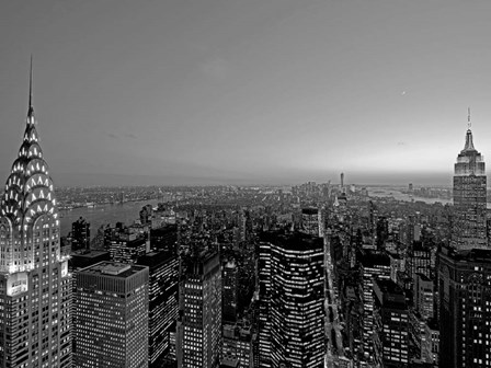 Midtown and Lower Manhattan at dusk by Richard Berenholtz art print