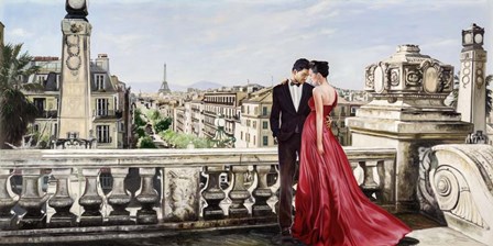 Lovers in Paris by Pierre Benson art print