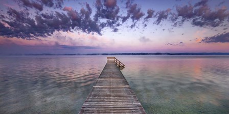 Boat Ramp and Filigree Clouds, Bavaria, Germany by Frank Krahmer art print