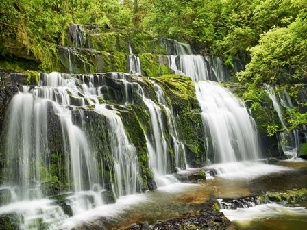 Waterfall Purakaunui Falls, New Zealand by Frank Krahmer art print