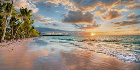 Beach in Maui, Hawaii, at sunset by Pangea Images art print