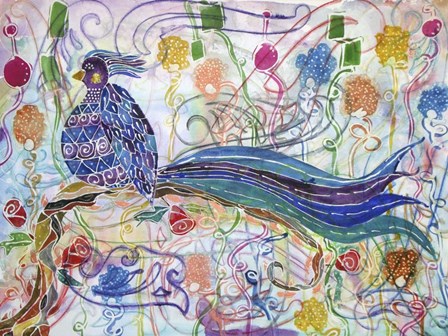 Bird in the Roses by Lauren Moss art print