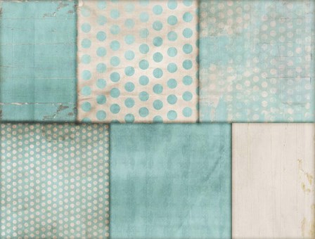 Teal Print Collage by Marcee Duggar art print