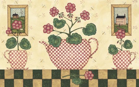 Pink Flower Pots by Robin Betterley art print