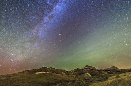 Northern Autumn Stars and Constellations rising over Dinosaur Provincial Park by Alan Dyer/Stocktrek Images art print