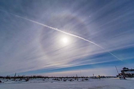 Ice crystal Lunar Halo around the Gibbous Moon by Alan Dyer/Stocktrek Images art print