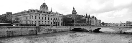 Pont au Change over Seine River, Palais de Justice, La Conciergerie, France by Panoramic Images art print