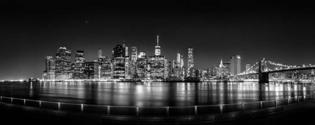 Illuminated  Manhattan Skyline, New York City by Panoramic Images art print
