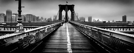 Fog over the Brooklyn Bridge, Brooklyn, Manhattan, NY by Panoramic Images art print