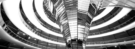 Interiors of a government building, The Reichstag, Berlin, Germany BW by Panoramic Images art print