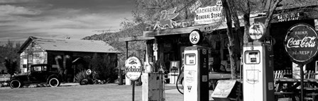 Store with a gas station on the roadside, Route 66, Hackenberry, Arizona by Panoramic Images art print