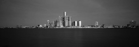 Buildings at waterfront, Detroit, Michigan by Panoramic Images art print