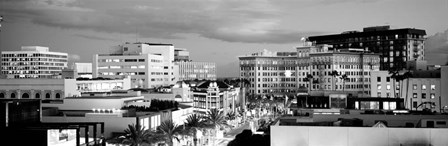 High angle view of buildings in a city, Rodeo Drive, Beverly Hills, California by Panoramic Images art print