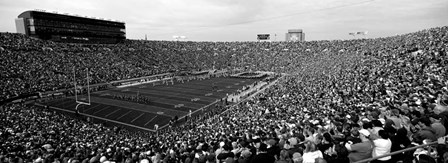 Football stadium full of spectators, Notre Dame Stadium, South Bend, Indiana by Panoramic Images art print