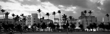 Buildings Lit Up At Dusk, Ocean Drive, Miami Beach, Florida by Panoramic Images art print