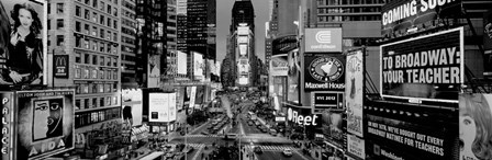 High angle view of traffic on a road, Times Square, Manhattan, NY by Panoramic Images art print