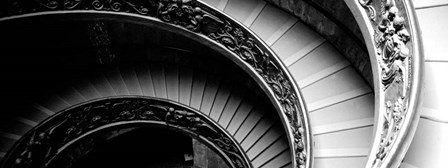 Spiral Staircase, Vatican Museum, Rome, Italy BW by Panoramic Images art print