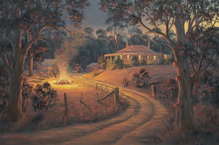 Bush Bonfire by John Bradley art print