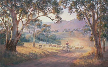 Rounding Up The Stragglers by John Bradley art print